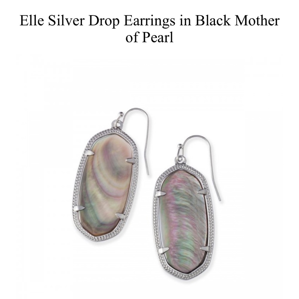 Kendra Scott Black Mother of Pearl Elle Earrings